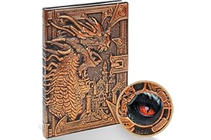 WUNHUNEW 3D Dragon DND Journal Writing Notebook, Fantasy D&D Leather Journal Book for Dungeons and Dragons Gifts Nerdy DM & Players RPG Lovers Accessories, 200 Pages A5 Travel Notepad for Men or Women