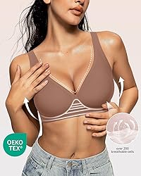 OEAK Womens Deep V Bras Wireless Comfortable Bra