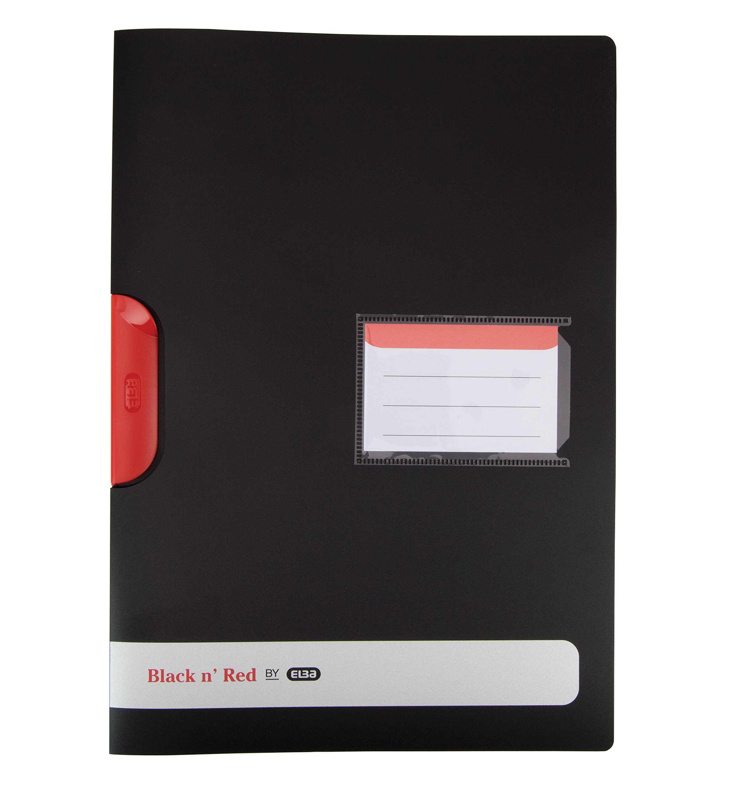 Black n' Red by Elba A4 Clip File, Opaque Black, Pack of 5, 400063613