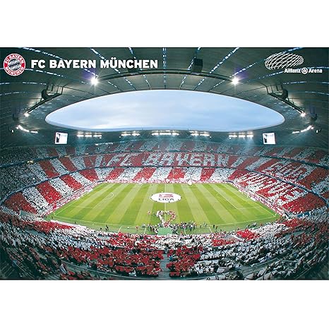 Poster Allianz Arena Innenraum 360° FC Bayern München FCB + gratis Aufkleber, Munich
