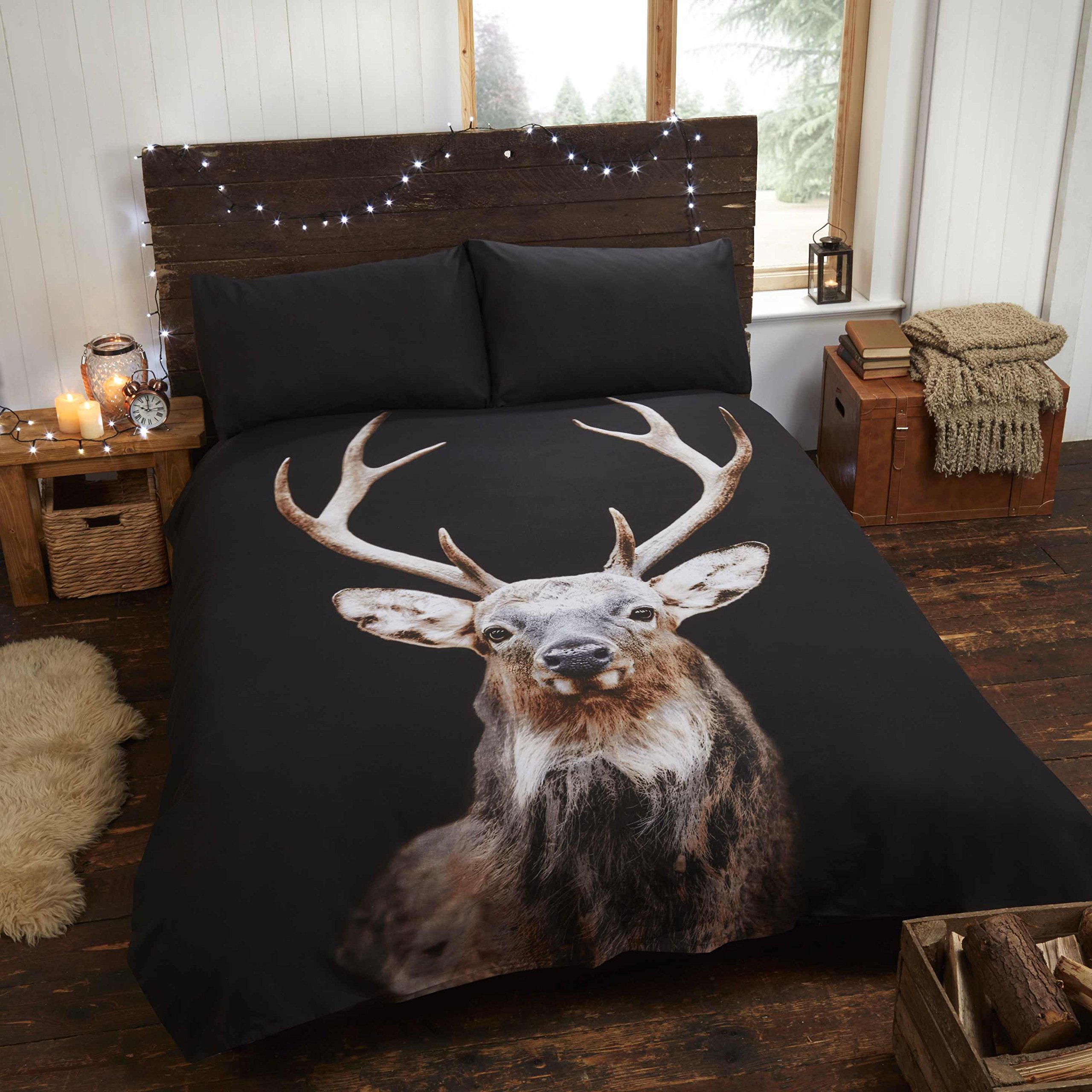 Rapport Home Caledonian Stag Duvet Set, Double-Natural, Polyester-Cotton