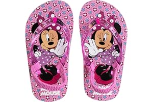 Disney Girls Boys Character Flip Flops Sandals Kids Water Shoes - Minnie Mouse Mickey Moana Toy Story Elsa Frozen Cars Encanto Princess Thong Beach Slides Summer Slip On Quick Dry (Toddler-Little Kid)