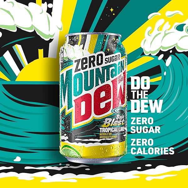 MOUNTAIN DEW, BAJA CABO CITRUS ZERO SUGAR 12 FL OZ CANS (PACK OF 12)