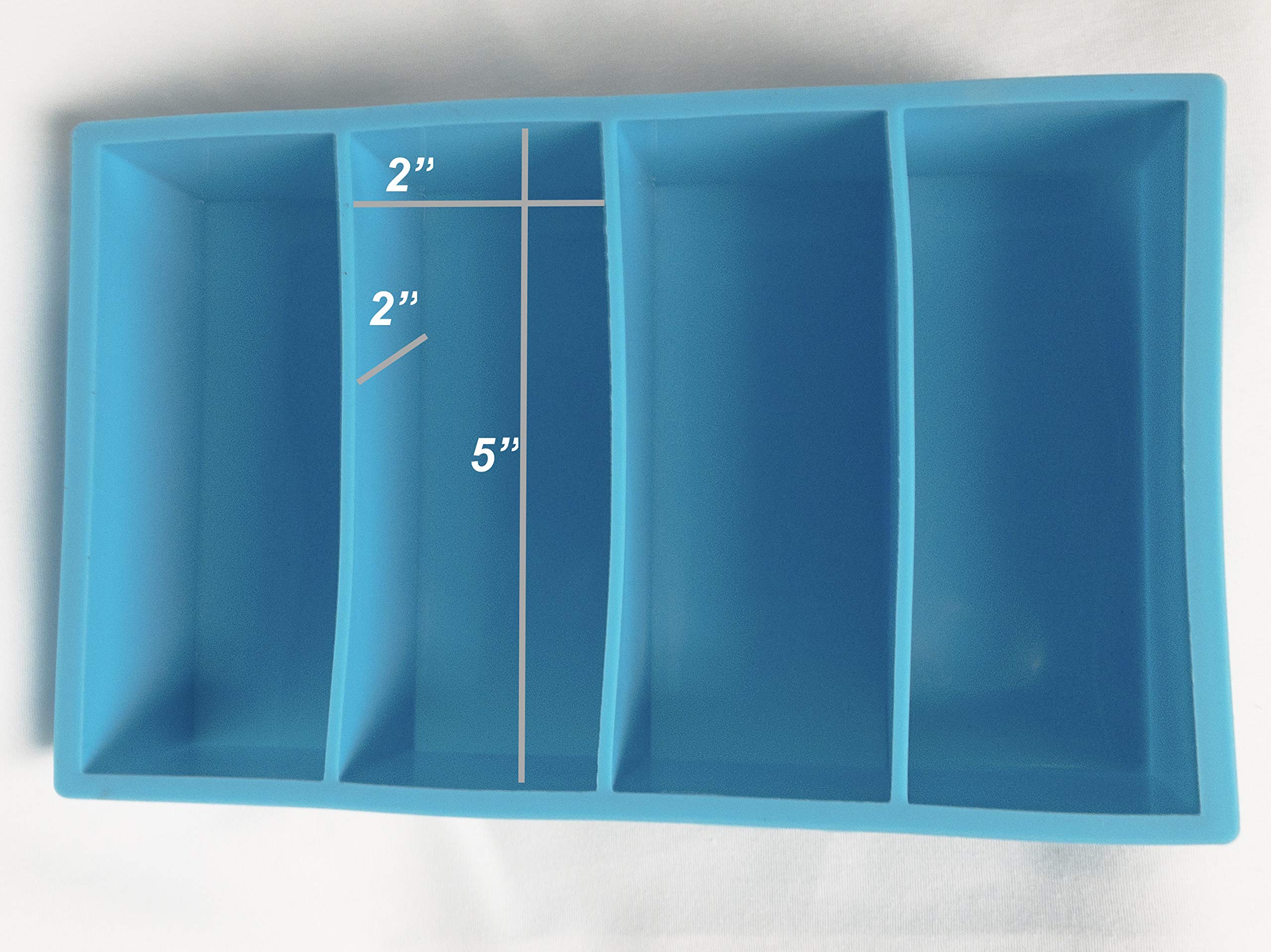 PKM Large Blue Silicone Ice Cube Tray 4 Cavity