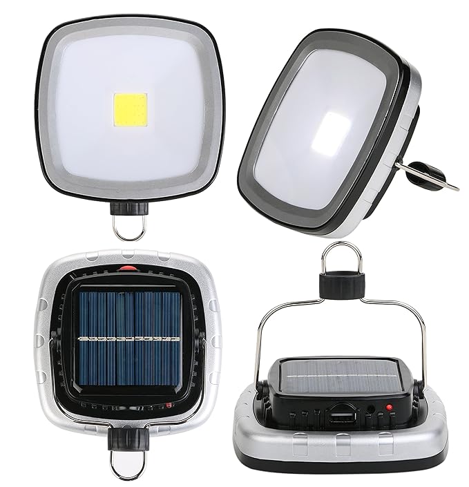 DOCOSS Metal Portable Cree Bright Focus 16 LED Rechargeable Solar Power Emergency Wall Spot Light Lamp for Lawn, Outdoor, Street (3W, Gold or Black)