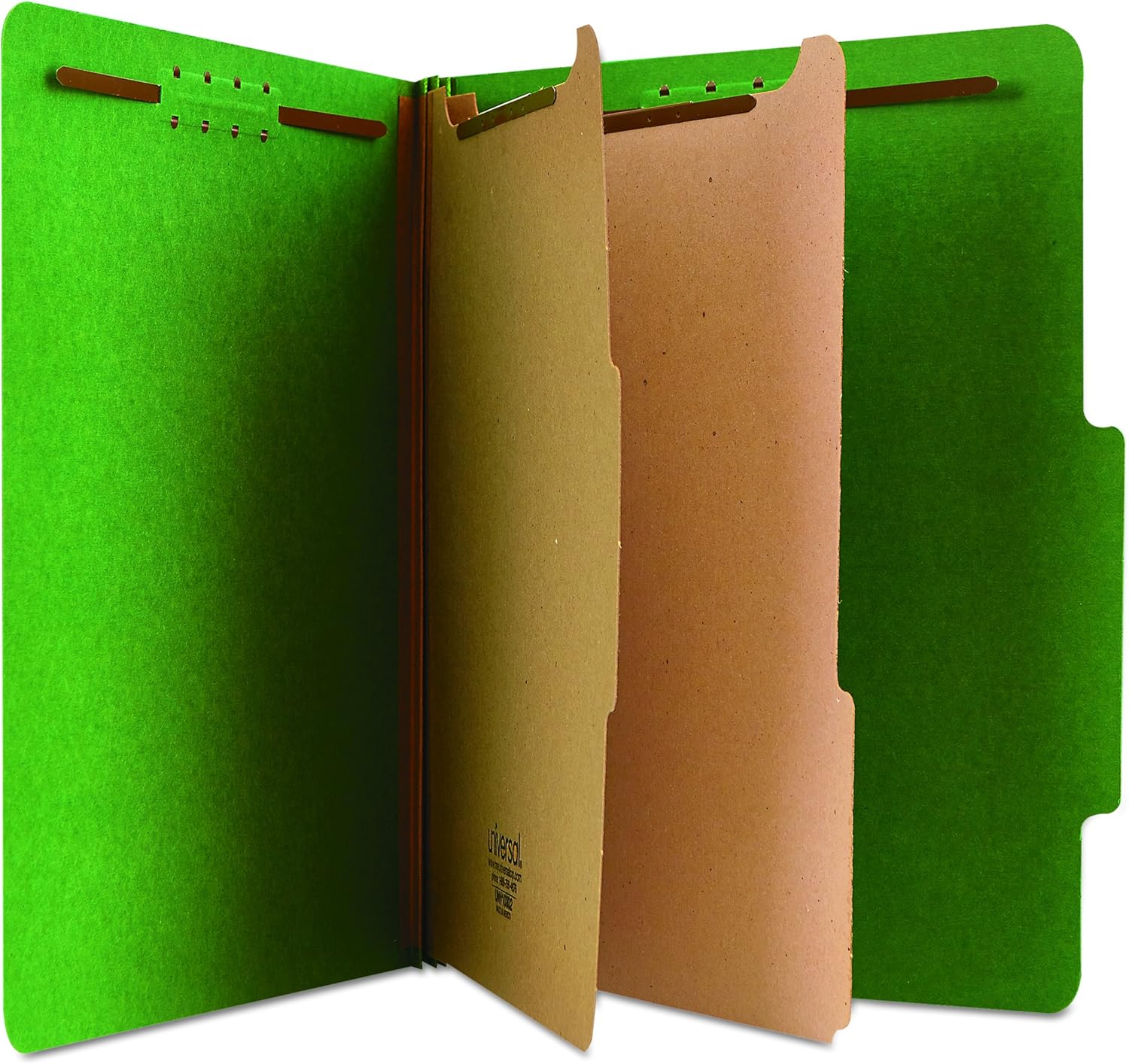 Universal 10302 Pressboard Classification Folders, Letter, Six-Section, Emerald Green (Box of 10): Office Products