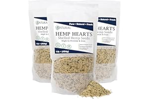 Hemp Hearts - 100% Pure Hemp Hearts - Raw Shelled Hemp Seeds (3 Pounds)