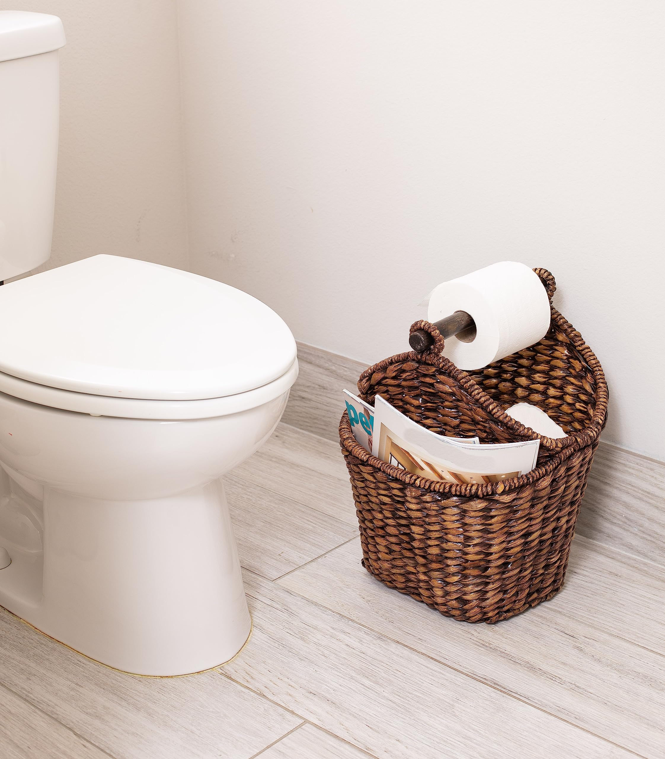 BIRDROCK HOME Seagrass Magazine and Bathroom Basket