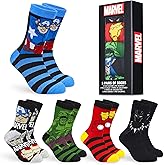 Marvel Mens Calf Socks US Size 7-11, Pack of 5 Soft Crew Socks for Sports, Spiderman Deadpool Avengers