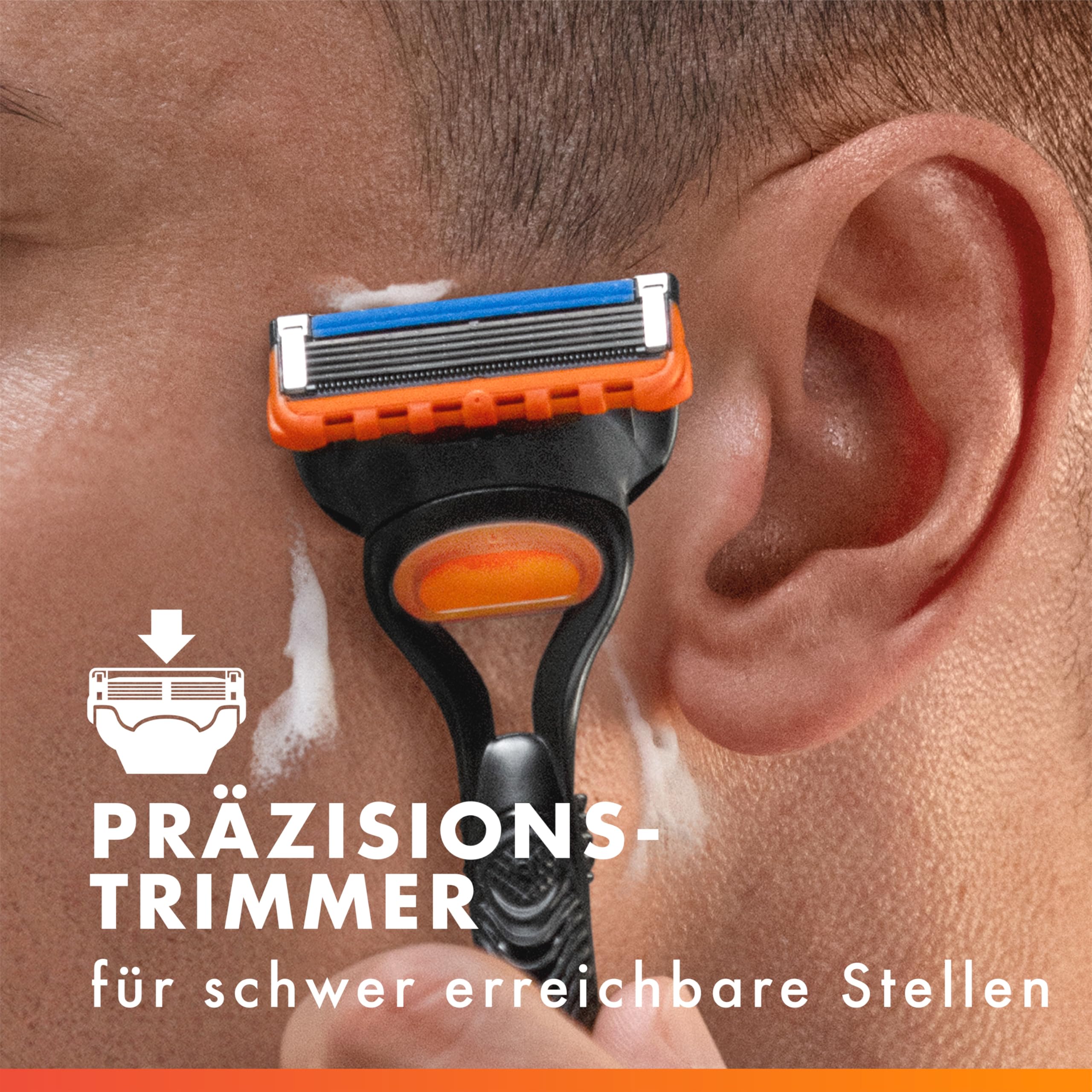 Gillette Fusion 5 Klingen Herren, 24 Original Rasierklingen, Orange - Für Nassrasierer mit Größerem Gleitstreifen für Ein Sanftes Gleiten Und für Eine Unglaublich Gründliche Rasur 4
