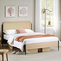 daisanno☆5枚おまとめ☆GOATBED Amazon.com: GAOMON Full Size Bed Frame with Natural Rattan