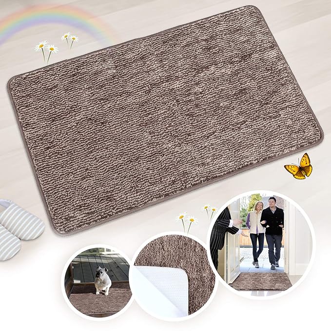 Indoor Doormat Front Door Mat Non Slip Rubber Backing Super Absorbent