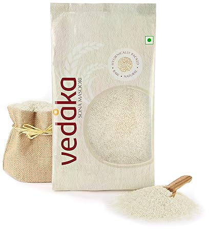 Amazon Brand-Vedaka Sona Masoori Raw Rice, 5Kg, White