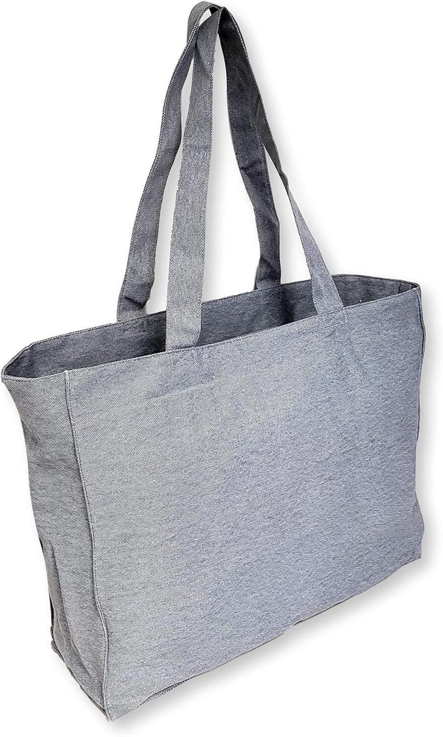 Extra Large Travel Day Tote Bag Heavy Duty Cotton Twill Zip