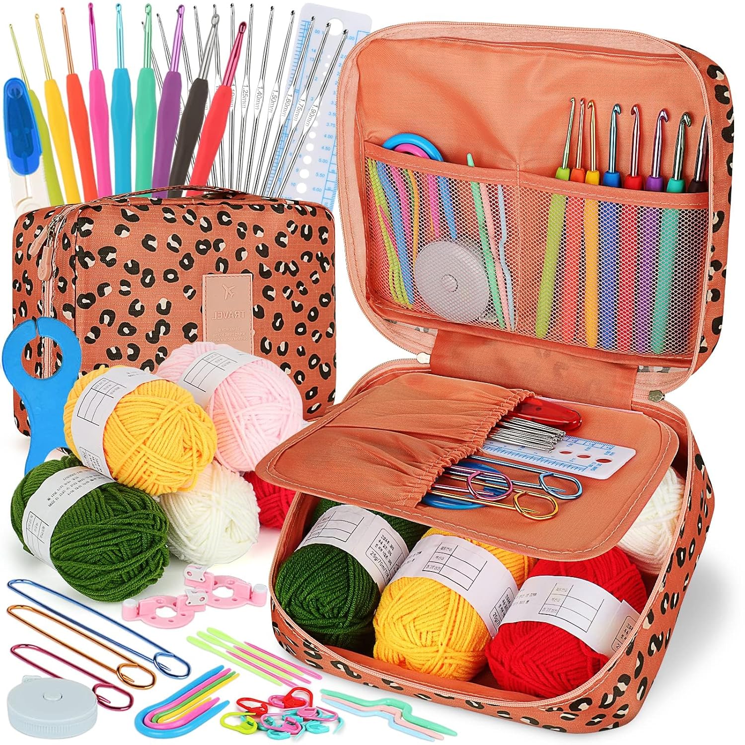 Coopay Crochet Kit for Beginners Adults Kids w/Step-by-Step Instructions | Complete Beginner Crochet Kit with Ergonomic Croch