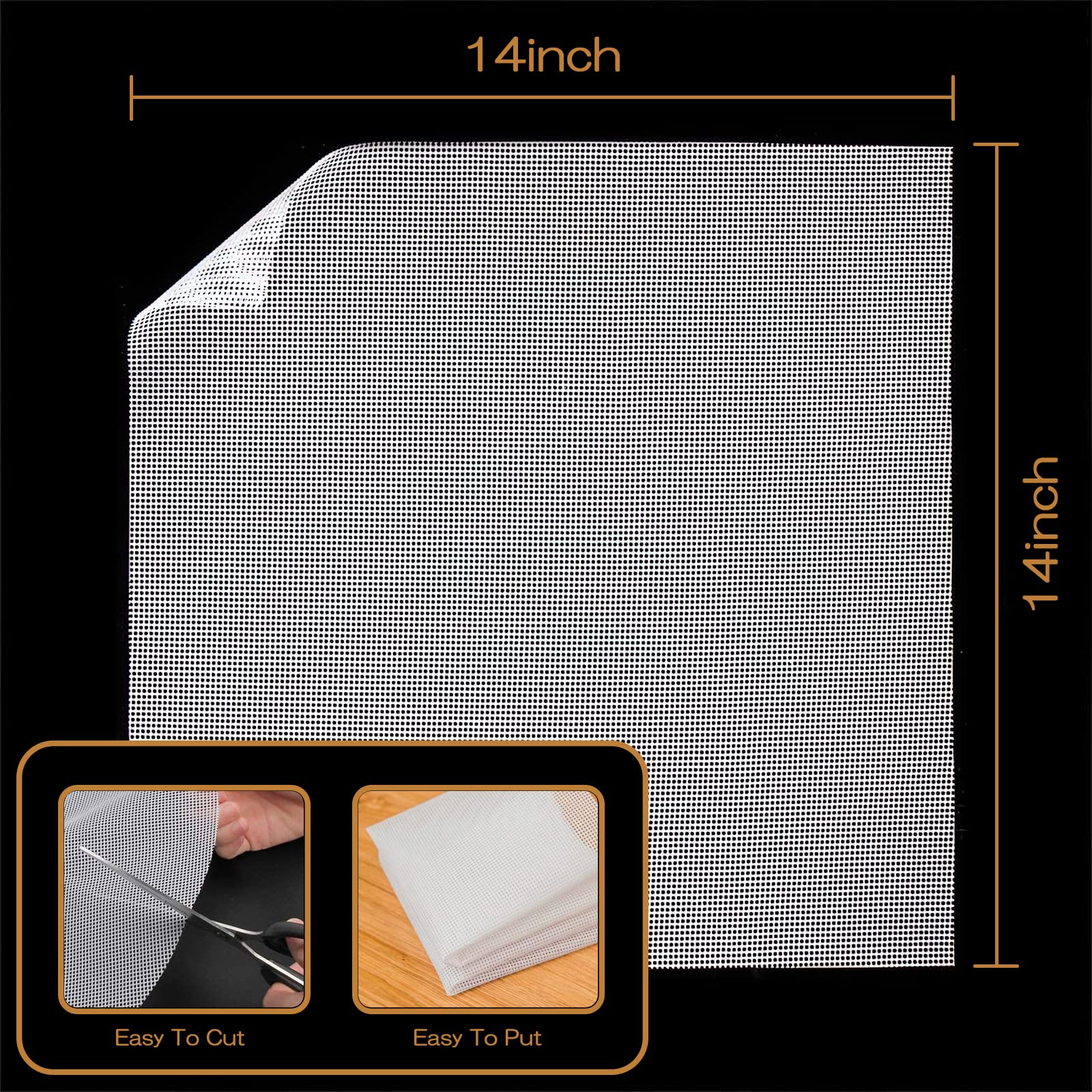 12 PCS Silicone Dehydrator Sheets, Premium Non Stick Silicone Mesh for Fruit Dehydrator, Tray Liner Reusable (14 x 14 in)