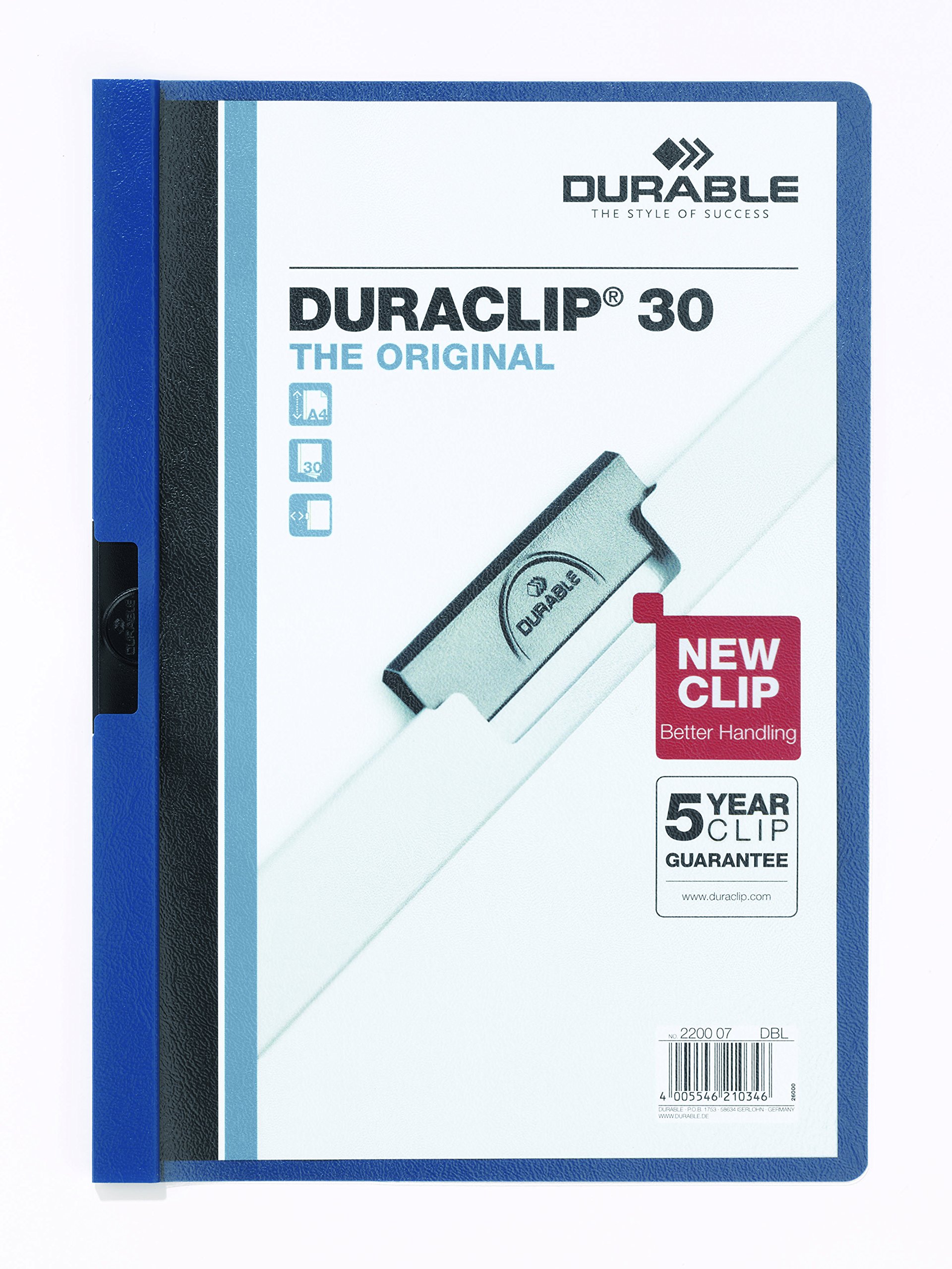 Durable 132609 A4 30 H Duraclip Folder - Blue