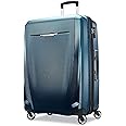 Samsonite Winfield 3 DLX Hardside Expandable Luggage with Spinners, Navy, Checked-Large 28-Inch