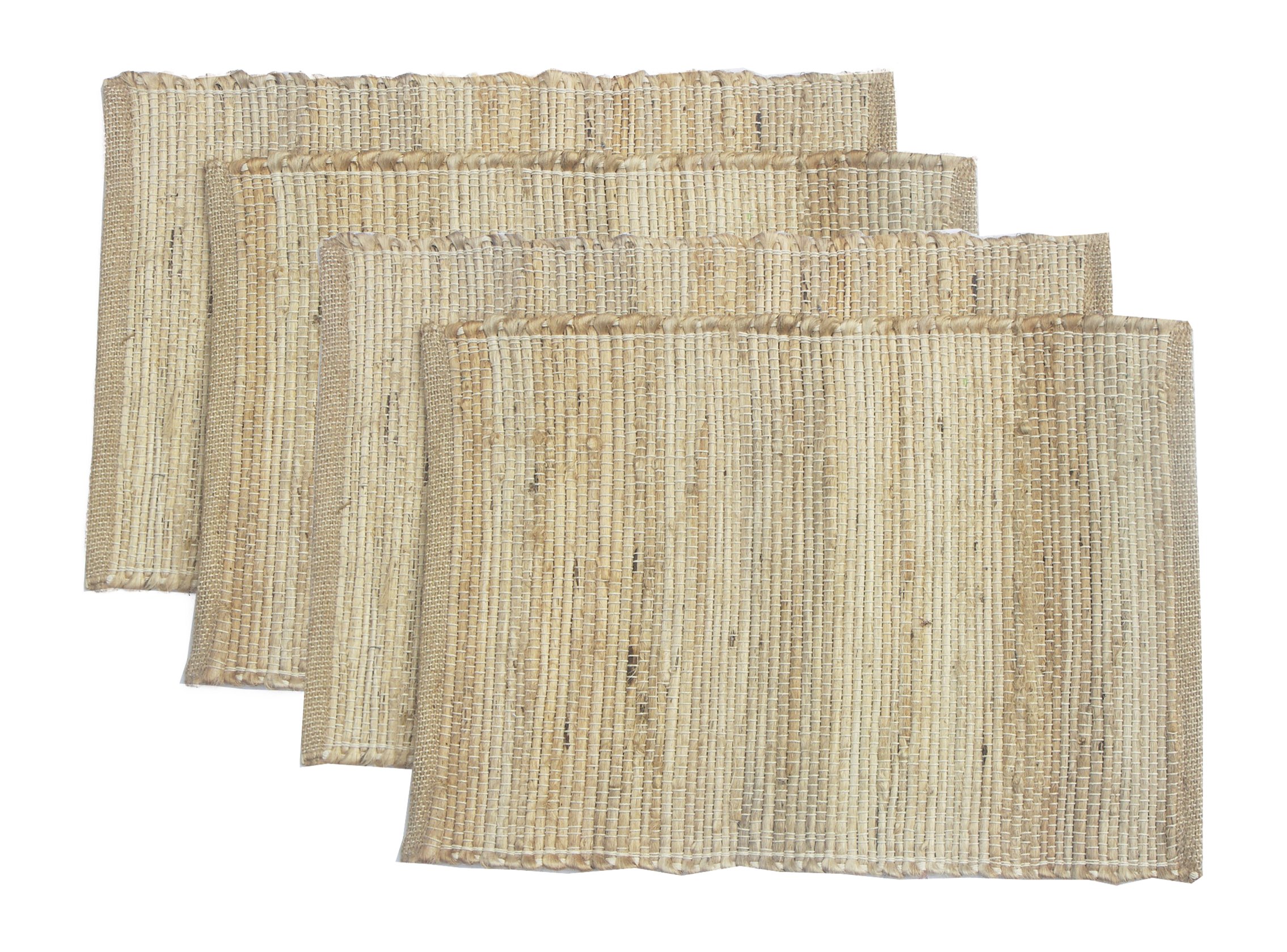 Chardin Home EcoFriendly Natural Jute/Hemp Placemats 13x19 Inches, Set