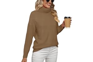 Jouica Women 2025 Fall Casual Turtleneck Batwing Sleeve Chunky Oversized Ribbed Knit Tunic Sweaters Pullover