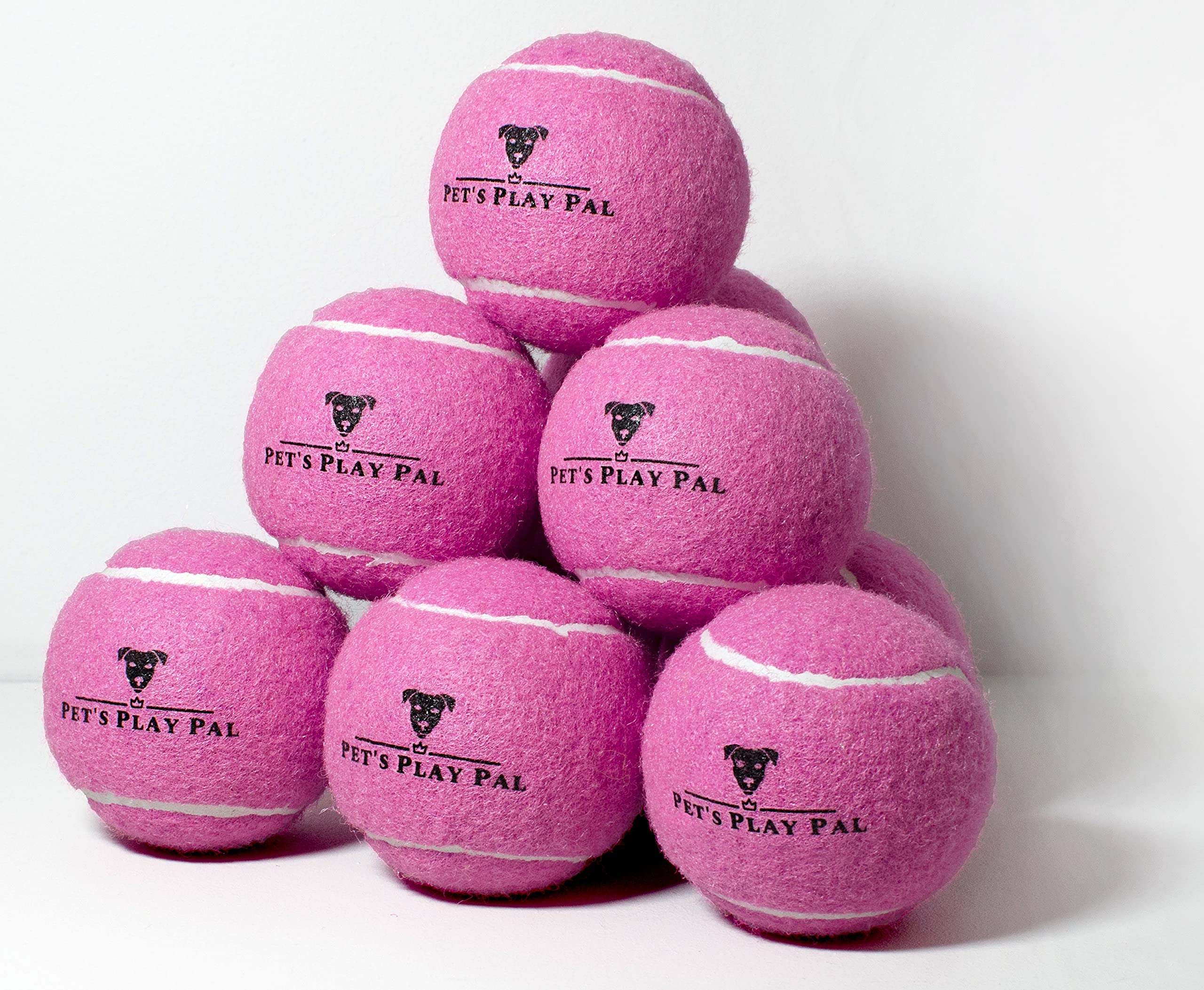 Pet's Play Pal Tennis Balls For Dogs | Dog Tennis Balls | Puppy Ball | Small Dog Balls | Throw and Fetch | Small Tennis Balls For Dogs | Ball For Dogs | Large Dog Ball | Pack of 12 | Pink