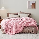 Bedsure GentleSoft Fluffy Pink King Size Blanket for Bed, Thick Soft Sherpa Faux Fur Fleece Bedding Fuzzy Plush Winter Warm Heavy Big Large King Blanket, Cozy Pink Gifts for Men Women, 108x90
