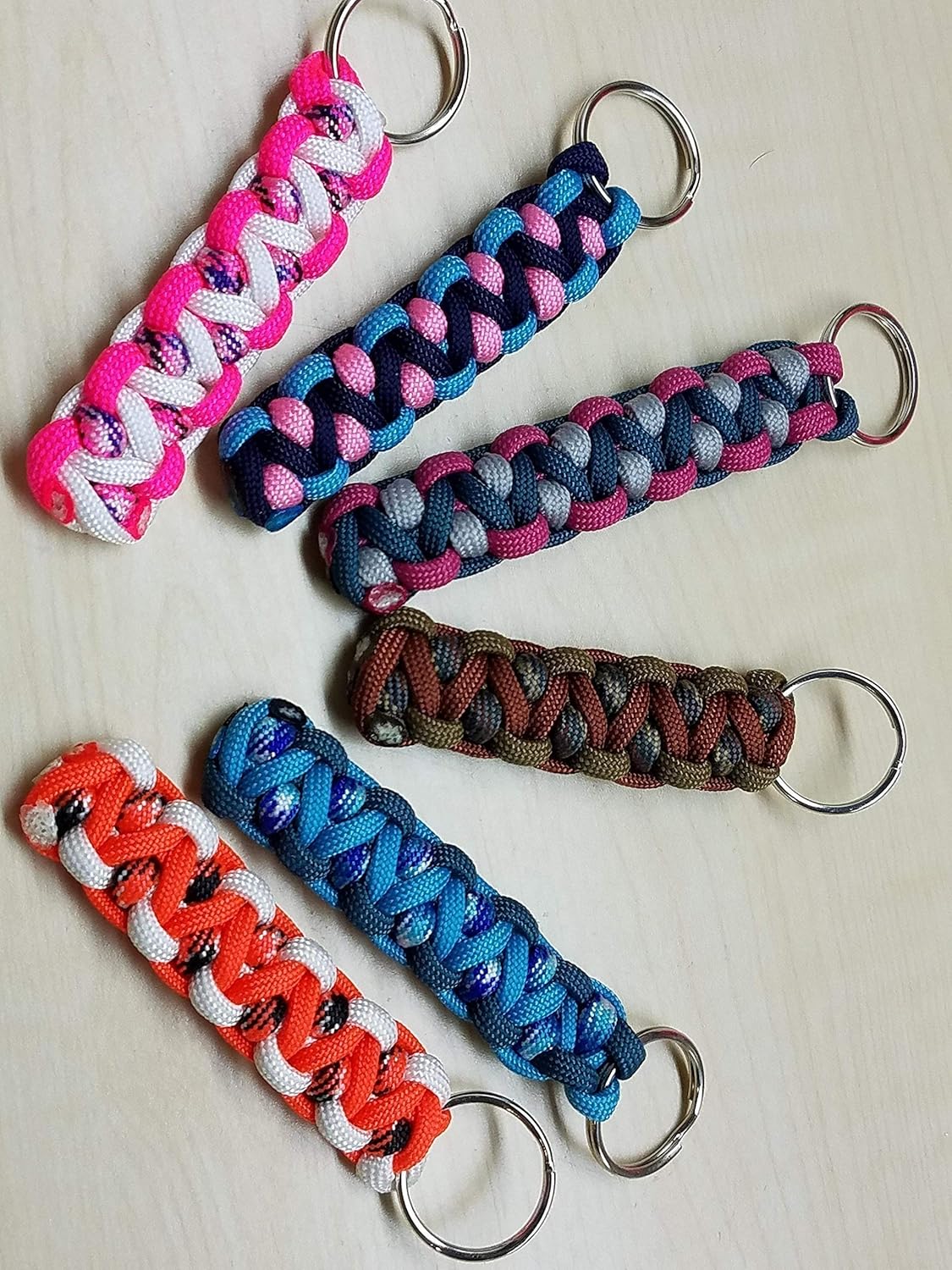 KnottyCordCreations MultiColor Paracord Keychain