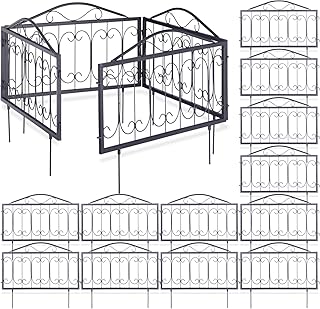 Relaxdays 16 teiliges Beetzaun Set Goth, Beeteinfassung zum Stecken, 16 Zaunelemente, Beetbegrenzung, 9 m