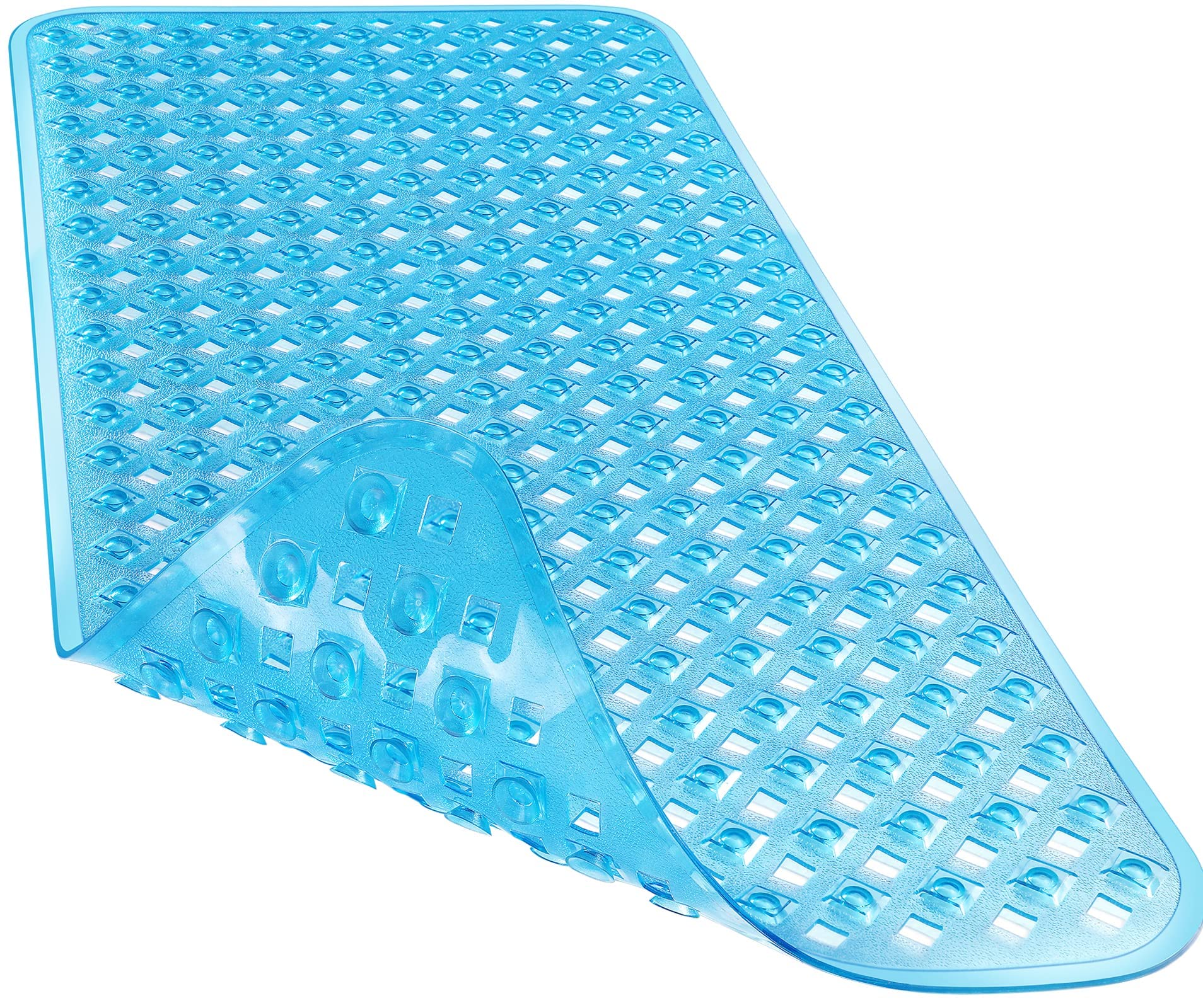 Yimobra Original Bathtub Mat Non Slip, Shower Mat with Drain Holes Suction Cups, Machine Washable, BPA, Latex, Phthalate Free, 88 x 40 cm, Clear Blue