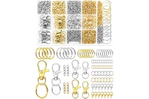 990PCS FIVEIZERO Keychain Making Kit - Keychain kit with Key Ring, Key Chain Clip, Lobster Claw Clasps, Swivel Snap Hook, Jumprings & Extender Chain for Crafts, DIY Projects and Jewelry Making