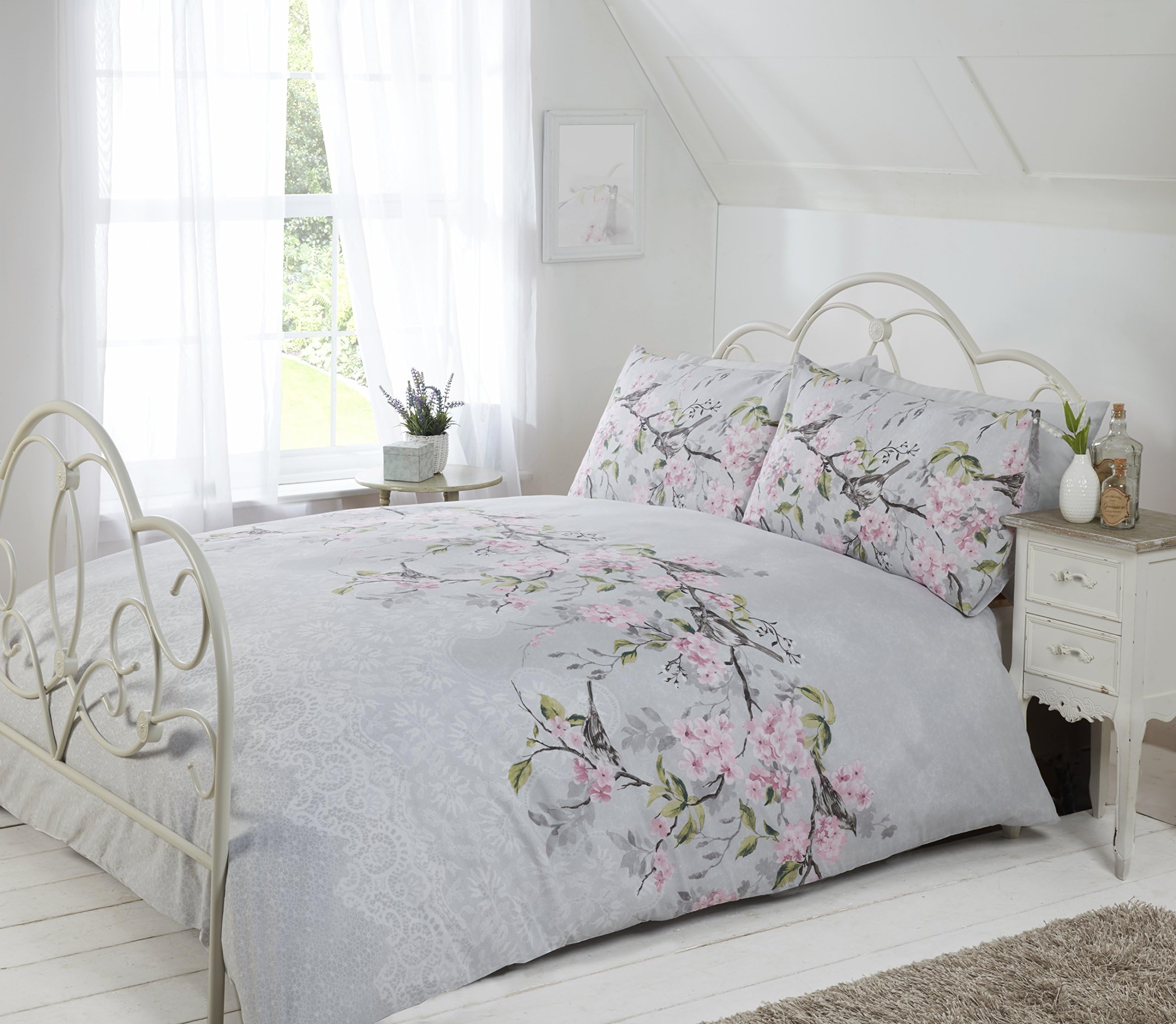 Rapport Home Duvet Cover Set, Polyester-Cotton, Grey, Single