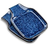 vancasso Stern Spoon Rest for Kitchen, Square Ceramic Spoon Holder for Stove Top, Heat Resistant Utensil Rest for Countertop, Dishwasher Safe, Kiln Blue, 2 Pack