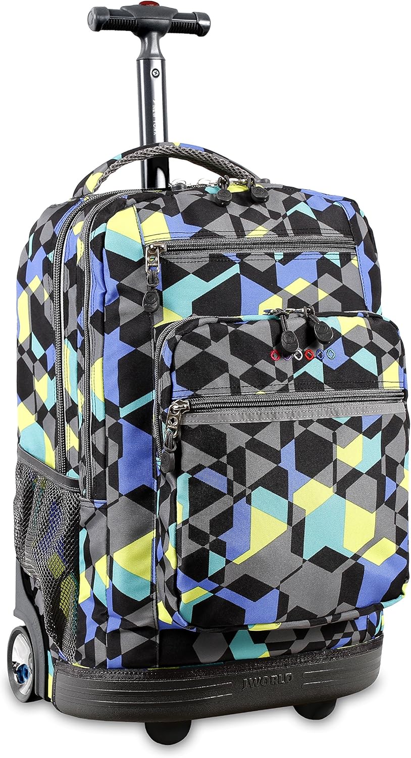 J World New York Sundance Laptop Rolling Backpack For Schooling Travel Inch