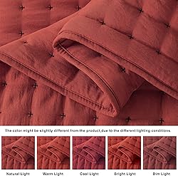 WDCOZY Burnt Orange Twin Size Quilt Bedding Sets