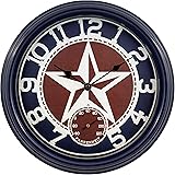 La Crosse Technology 404-3012TX 12 Inch Indoor/Outdoor Patriot Quartz Wall Clock with Temperature, 12, Blue