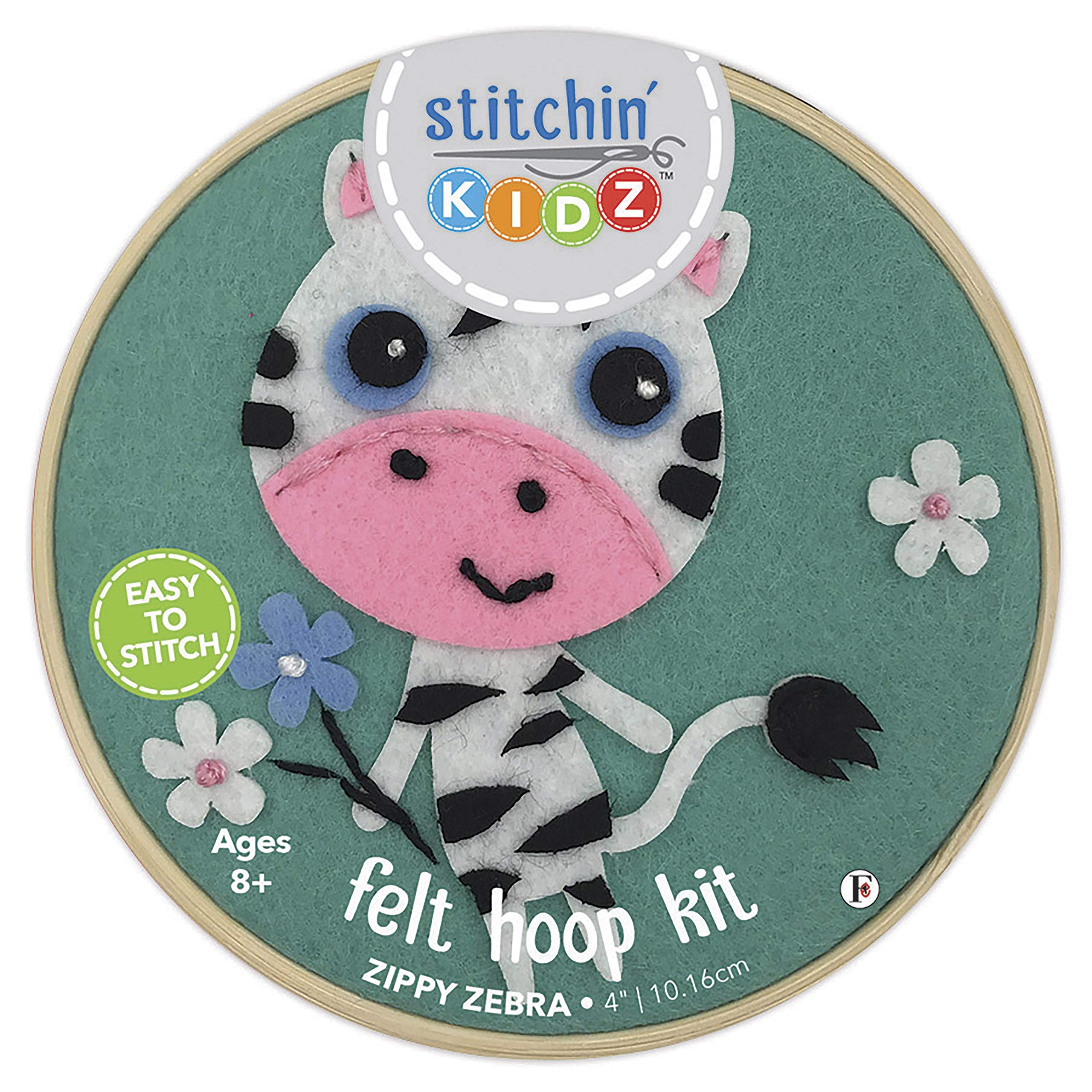 FABRIC EDITIONS Felt Hoops Zebra, One Size