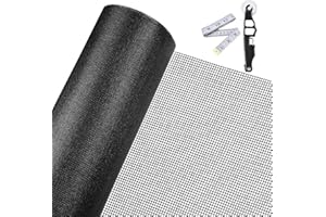 Fiberglass Window Screen Mesh Kit, 48"x130" Durable Mesh Window Screen for Patio Porch Door Windows, DIY Adjustable Screen Mesh Repair Kit