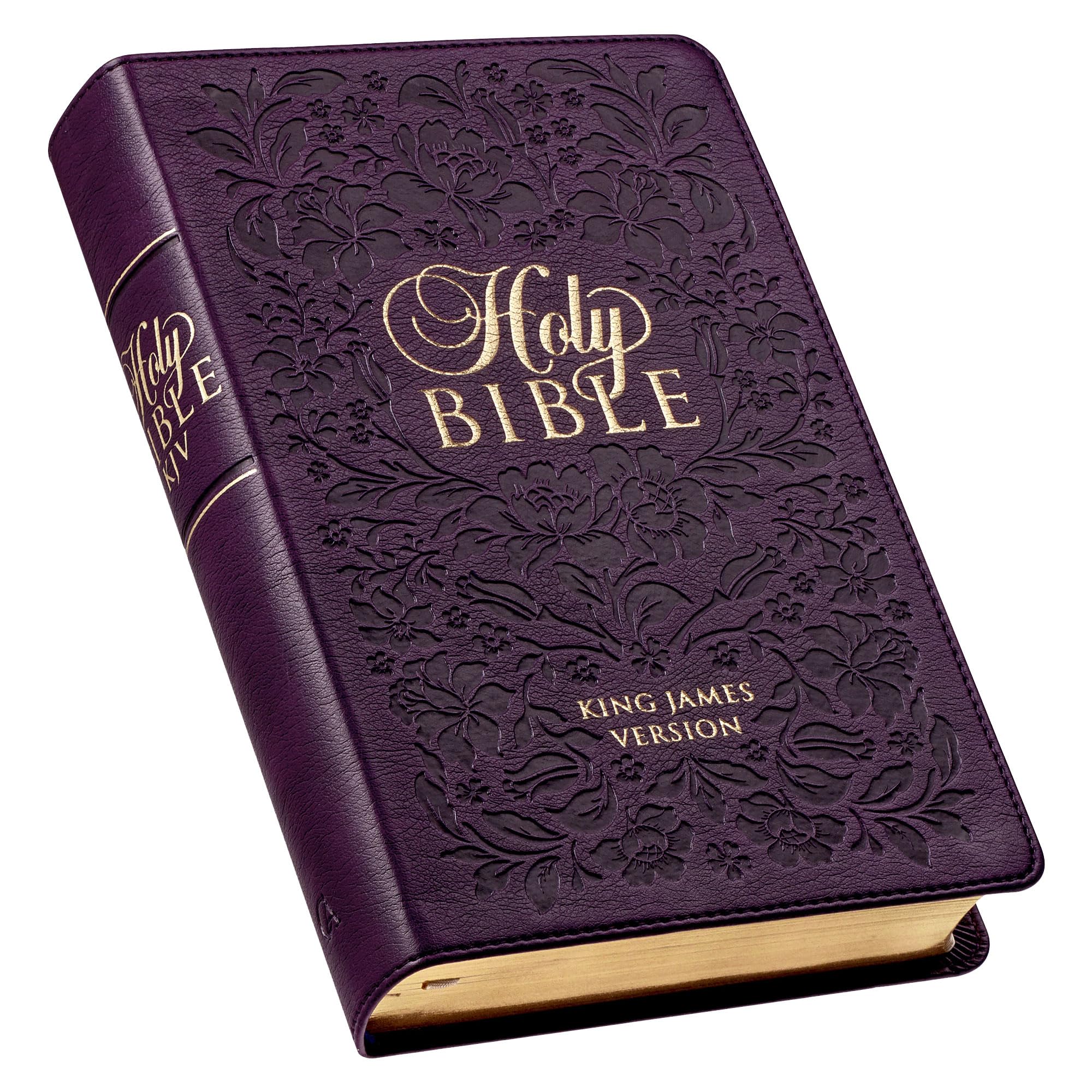 KJV Holy Bible, Giant Print Standard Size Faux Leather Red Letter Edition - Ribbon Marker, King James Version, Purple Floral (KJV Standard GP Editions)