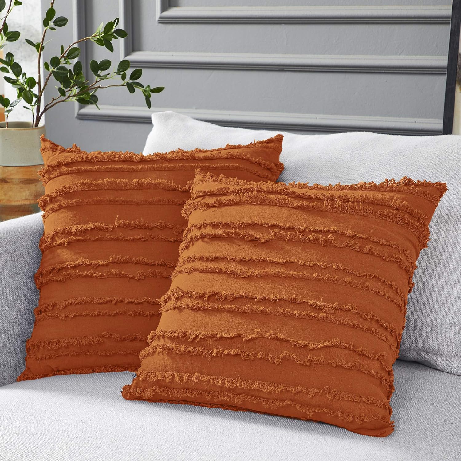 Boho Orange Throw Pillows 2025
