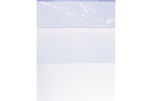 CHECK O MATIC CheckOMatic Computer Check Paper - 100 Pack - Top Blank Stock Checks - Security Features & Laser Printer Compatible - Blue Marble