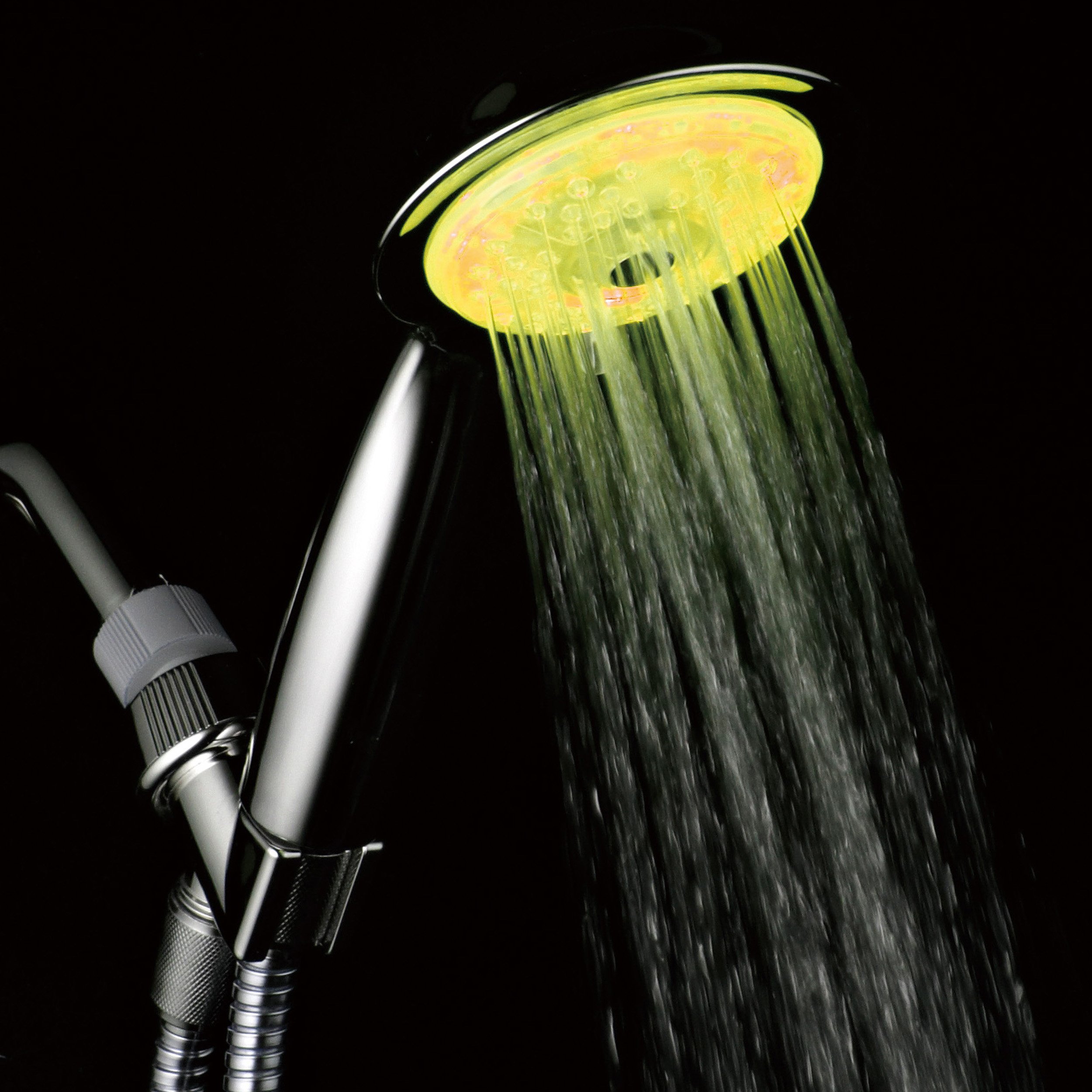 Luminex by PowerSpa 7Color 4Setting LED Handheld Shower Head with Air