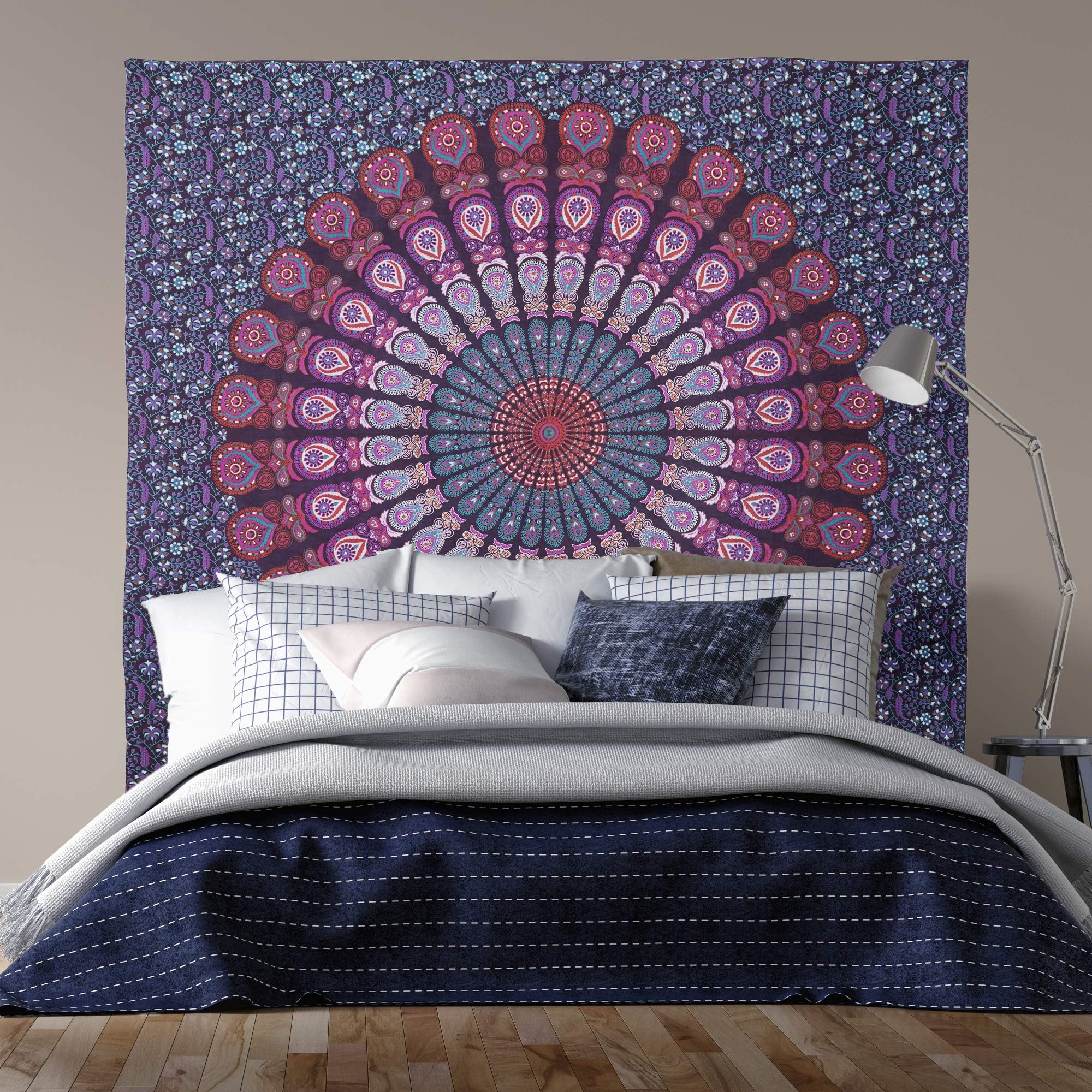 Konsumer Kreations Tapestry Wall Hanging Christmas Purple Medallion - Home Decor - Bedsheets (94x86inches)(240x220cm)