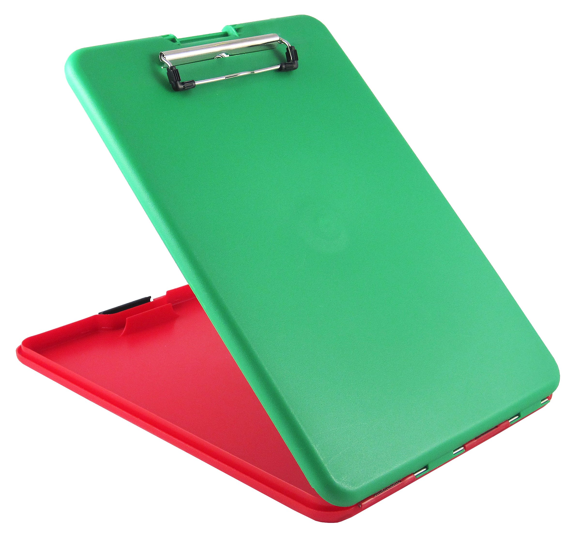 Läufer 55803 SlimMate Show2know Emergency Clipboard with Inner Compartment, Different Colours Front and Back, Extra Flat, Red Green, Plastic, for DIN A4