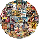 100 pcs Vintage Posters Nostalgic Vinyl Skateboard Cool Retro Stickers no Repeat Notebook Guitar Trolley case Waterproof car Graffiti Stickers