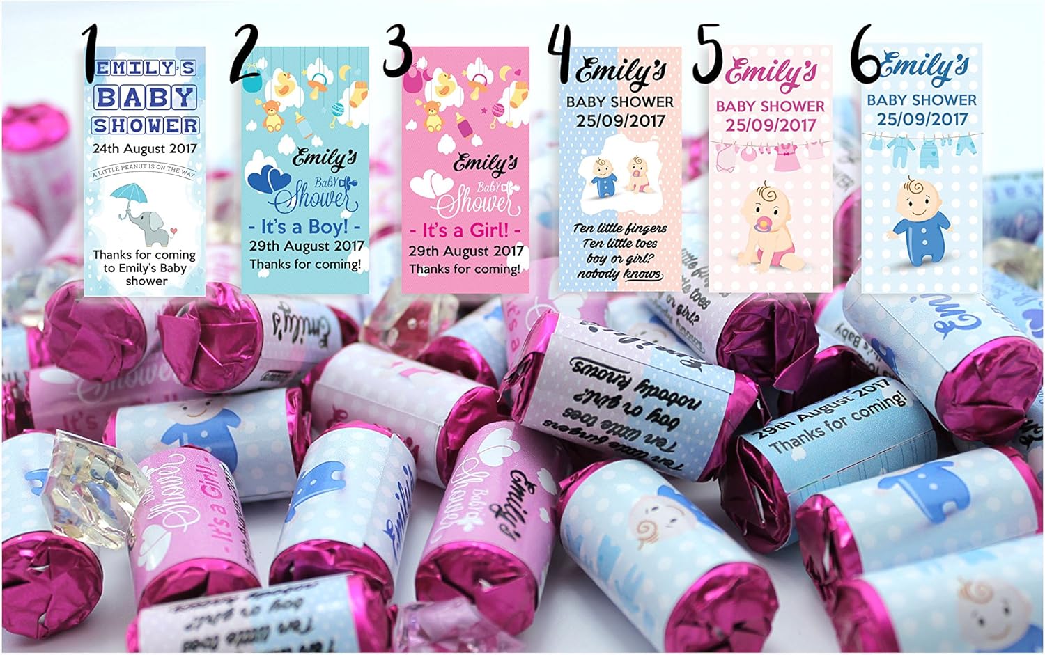 personalised love hearts baby shower