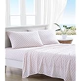 Tommy Bahama - Queen Sheets, Cotton Percale Bedding Set, Crisp & Cool, Stylish Bedding Set (Flamingo Pink, Queen)