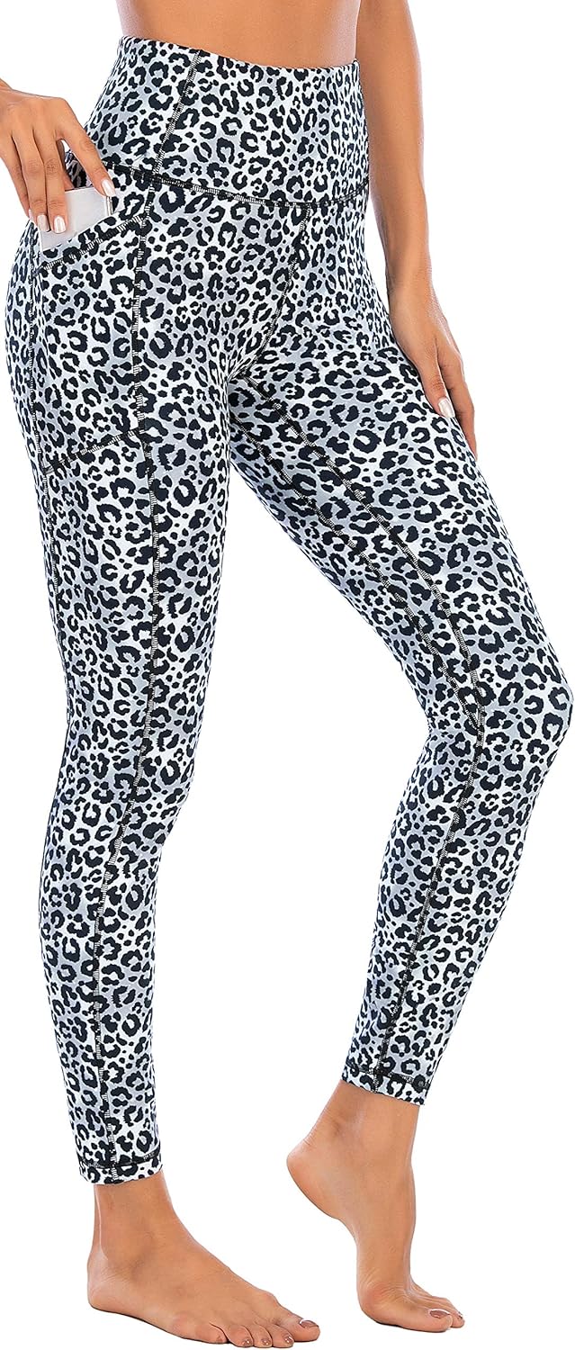 OVRUNS High Waist Yoga Pants Full Length Tights for Women Tummy Control Workout Leggings with Pocket - 28'': Clothing