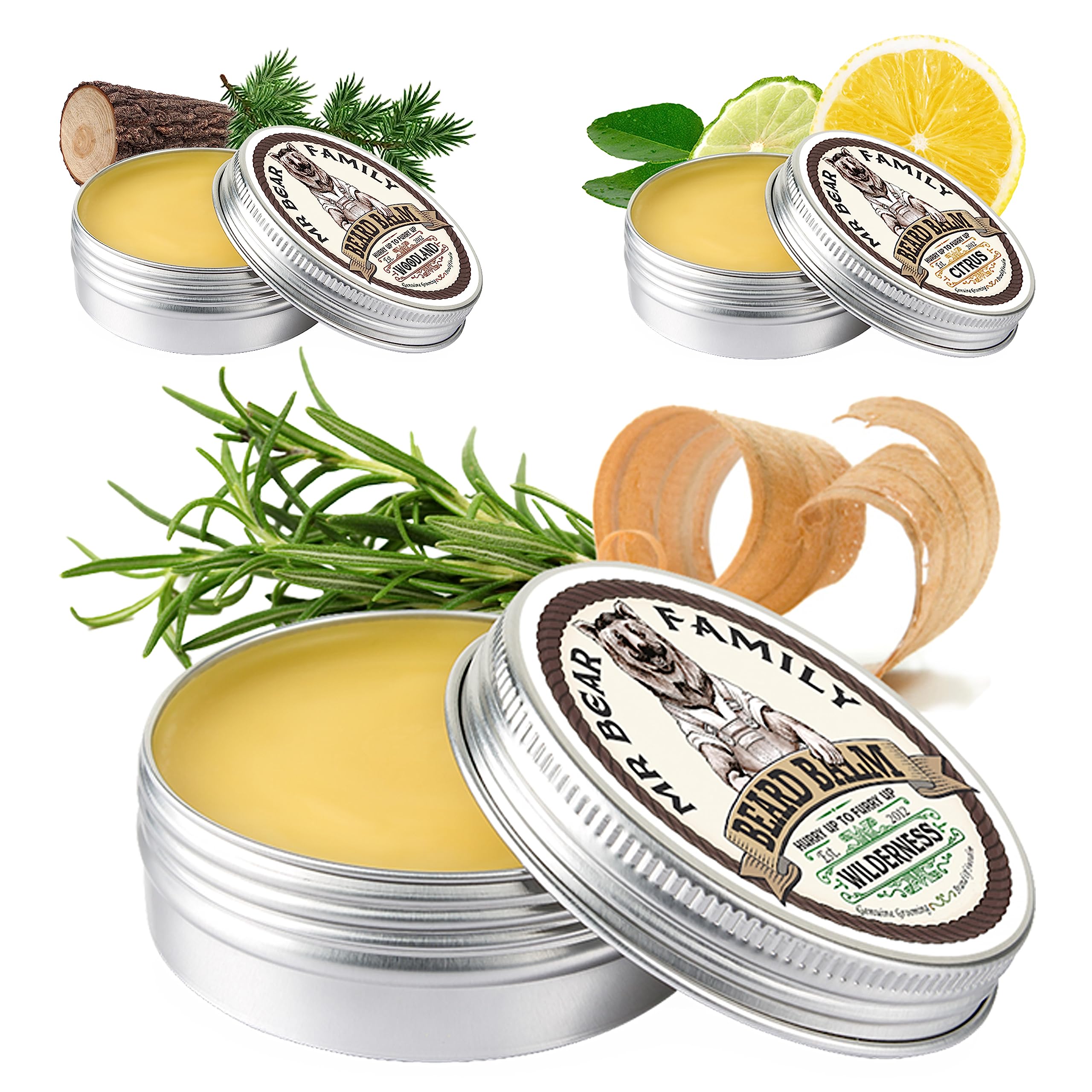 Beard Balm Beard Wax for Men – Nourishing Beards Conditioner Beards Moisturiser Contains Shea Butter + Beeswax + Jojoba Oil – Scented Mustache Softener Styling Balm (Wilderness, 60ml)