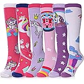 Color City Girls Knee High Socks Kids Long Boot Socks Cozy Fun Animal Warm Cotton Socks