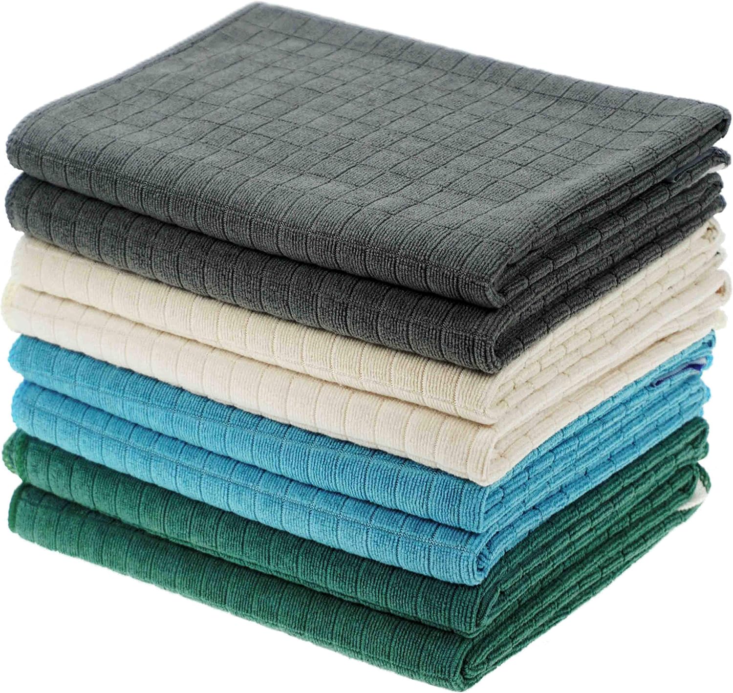 Amazon.de: Gryeer 8er-Set Microfaser Geschirrtücher (2 Grau, 2 Blau, 2